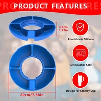 Sevimli kullanımlık silikon aperatif kasesi için 40oz Stanley kupası aksesuarları silikon aperatif yüzük tablası Stanley Tumbler için