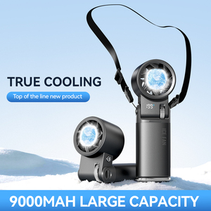 <span class=keywords><strong>Ventilateur</strong></span> portatif turbo de qualité aéronautique 16 ° <span class=keywords><strong>Ventilateur</strong></span> portable C Ice Cooling 199 vitesses, batterie 6000 mAh, <span class=keywords><strong>avec</strong></span> écran numérique et lampe torche - Product Image 4