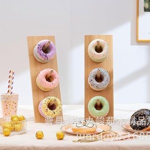 Wooden Donut Storage Rack Round Reusable Birthday Party Dessert <b>Stand</b> 1 <b>Pc</b> With Detachable Design - Product Image 5