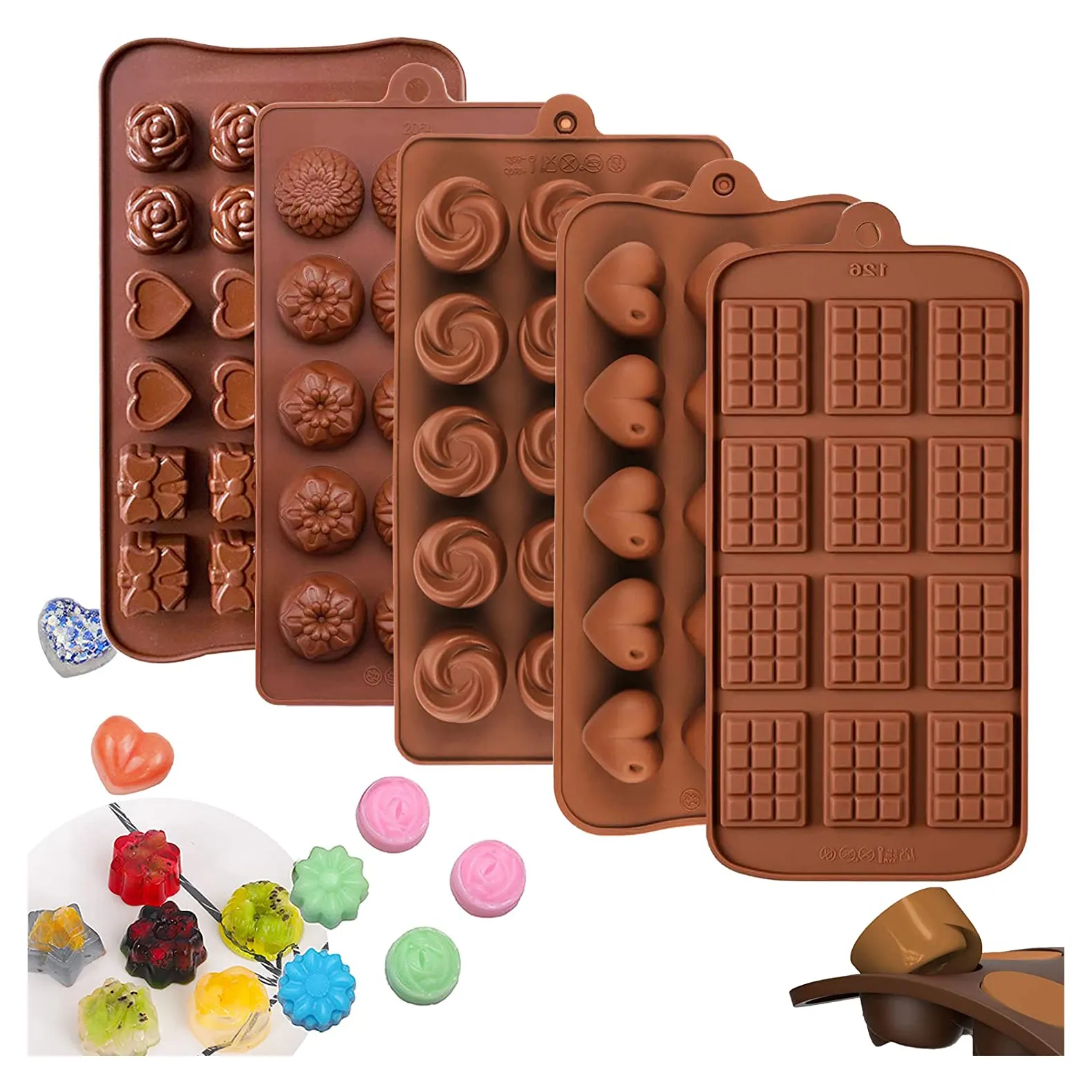 Wholesale Bpa free food grade silicone Christmas Chocolate Candy Moulds heat resisting DIY Cake Baking Molds