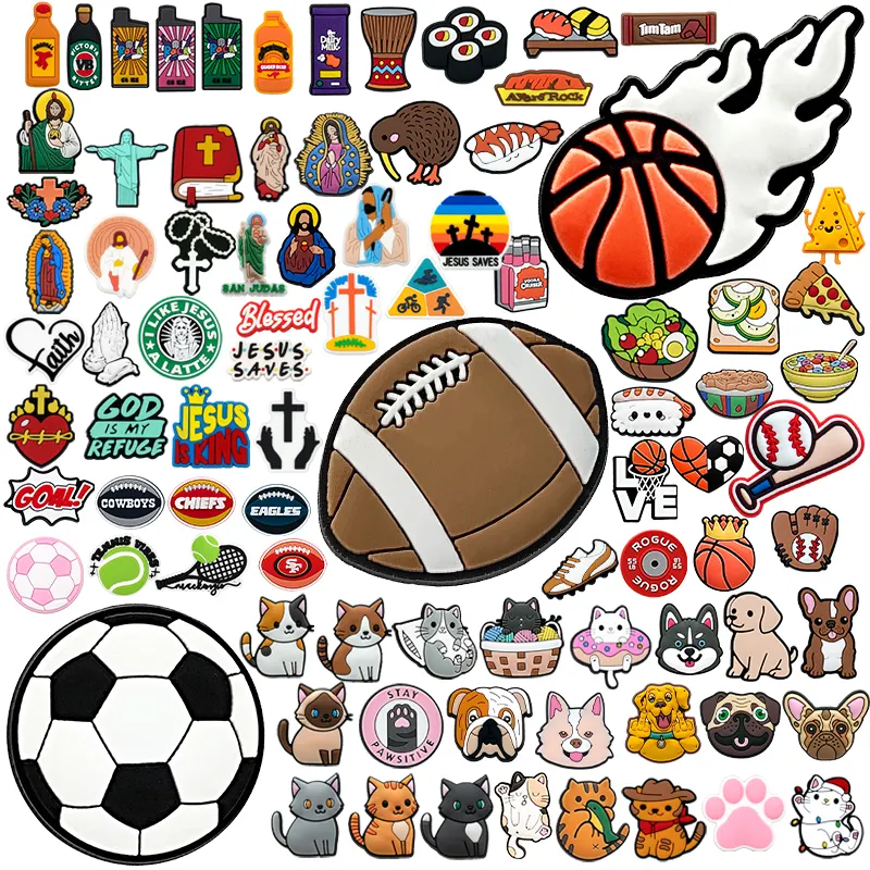 pvc new christian custom food cat dad cow england baseball sports butterfly stitch basketball soccer weed football shoe charms