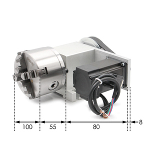 ชุดแกนหมุน CNC แบบวงปิด 4 แกน 3/4 จับ 100 มม. <span class=keywords><strong>2</strong></span>.<span class=keywords><strong>2</strong></span> นิวตันเมตร พร้อมมอเตอร์สเต็ปเปอร์ สำหรับอุปกรณ์เลเซอร์ - Product Image 3
