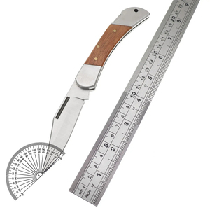 Cuchillo de Bolsillo Multifuncional de Grado Industrial con Mango de Acero Inoxidable e Incrustaciones de Madera Parciales, Directo de Fábrica HL OEM - Product Image 2