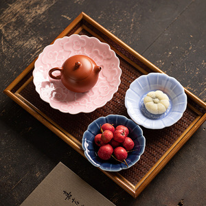 Chinese Style <b>Ceramic</b> Flower Shape Dessert <b>Plate</b> Set Handmade For Tea Party Dehua Origin - Product Image 4