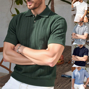 Мужская трикотажная рубашка-поло с коротким рукавом - Product Image 2