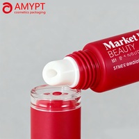 5G 10ml emballage de rouge à lèvres liquide en plastique rouge à presser personnalisé tube de brillant à lèvres conteneur de baume à lèvres avec applicateur
