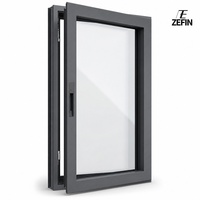 Fenêtre à battant en aluminium Série 81 Design moderne Double vitrage Anti-insect Rideau pliant Matériel dissimulé