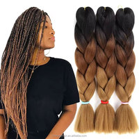Cheveux à tresser Jumbo très demandés, 24 pouces, tresses africaines au crochet, 100g/pièce, extensions de cheveux synthétiques Yaki Ombré en gros