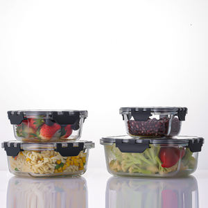 Offre Spéciale Design moderne Récipient de préparation de repas en verre Couvercles Récipients de stockage de garde-manger de cuisine pour le déjeuner Salade de fruits Légumes Plus - Product Image 5