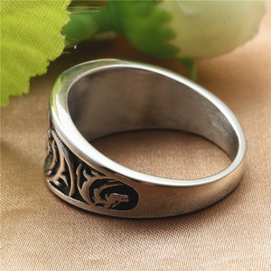 สไตล์ยุโรปสแตนเลสแหวนดอกไม้ย้อนยุคเงินผู้ชายพังก์เครื่องประดับของขวัญ 22058 - Product Image 3