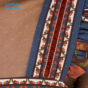 Vestido largo de Mujer Flor rayón tela de algodón sin mangas cintura trasera elástico cuello cuadrado ropa personalizada al por mayor - Product Image 4