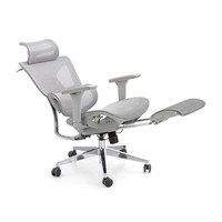 Chaise de bureau ergonomique moderne pour la maison et le bureau, avec dossier en maille séparé, accoudoirs en PU 4D et repose-pieds extensible