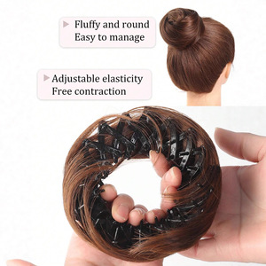 Chignon Perruque Européen Américain Transfrontalier, Effet Nid d'Oiseau, Volumineux et Réaliste, avec Fleur, en Fibre Haute Température, Miss Fashion Beauty - Product Image 3