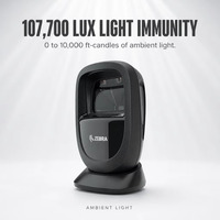 Scanner de codes-barres de bureau 2D à grand angle mains libres, détection automatique, filaire USB pour caisse de vente au détail, réponse rapide, commandes en gros bienvenues