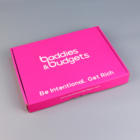 Caja de papel de Arte de cartón corrugado Rosa Embalaje de regalo plegable en forma de libro con inserto magnético fino Tipo de carpeta elegante