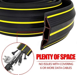 Dây PVC bao gồm cho dây trên sàn 3 kênh cao su Duct Cable <span class=keywords><strong>Protector</strong></span> cho văn phòng nhà hoặc ngoài trời cài đặt - Product Image 5