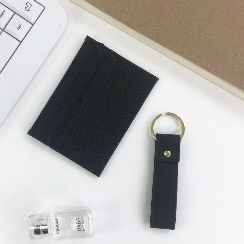 Porte-cartes noir + porte-clés