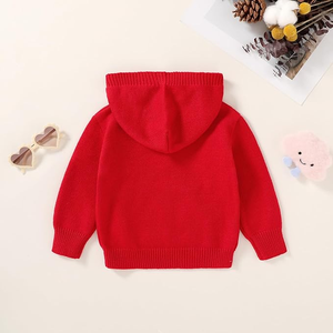 OEM ODM Printemps Nouveau-né Bébé Tricotage en coton Pull à capuche pour bébé garçon Enfants Couleur unie Tricoté <span class=keywords><strong>Manteau</strong></span> Vente en gros - Product Image 4