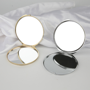 New Ultra Thin Portable Travel Daily 1X/2X <strong>Magnifying</strong> Glass Round Sliver Gold Compact Makeup Folding Round Metal <strong>Mirrors</strong> - Product Image 2