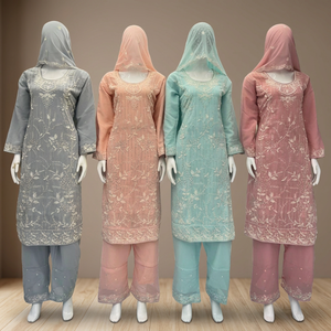 Costume pantalon pakistanais en georgette lourde, le plus vendu, pour l'été et les fêtes, Salwar Kameez, vêtements indiens, fournisseur en gros - Product Image 4
