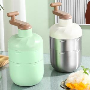 Mini trituradora de hielo de acero inoxidable 304, máquina portátil para hacer hielo raspado con manivela para uso doméstico - Product Image 1