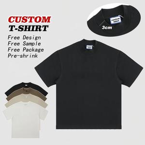 Camiseta de Algodón Personalizada con Estampado, Corte Holgado, Lavado Ácido, Cuello Acanalado, Corte Corto, Ajuste Holgado, para Hombre, Peso Pesado 300gsm - Product Image 3