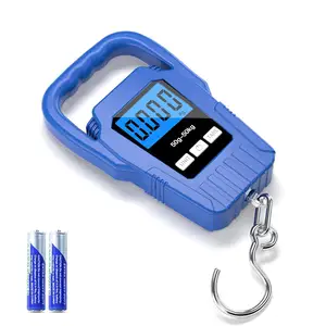 Digital Electronic Fish Scale Portable 110lb/50kg Luggage Scale Handled Travel Bag Weighting Fish Hook Hanging Scale