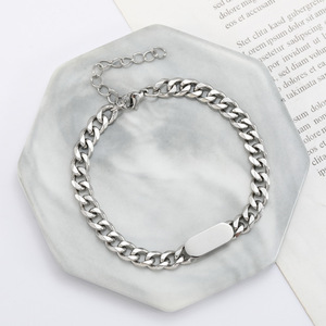 Pulsera de Cadena Curva, Accesorios de Estilo Hip-Hop de Moda, Acabado Pulido de Alta Calidad, No se Desvanece, Nueva Certificación 2026, Regalo de Joyería para Hombre - Product Image 1