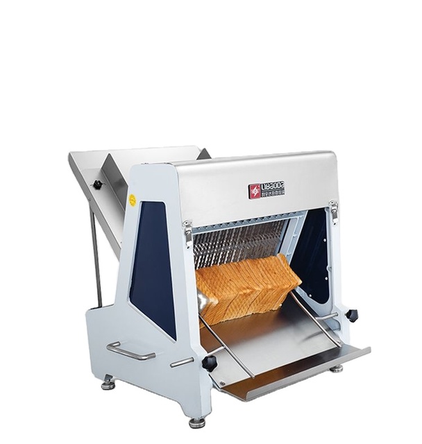 Big Electric Stainless Steel Adjustable Loaf Bread Slicer Machine with Toast Cutter for Bakery Use