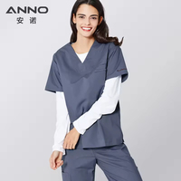 Anno Man Work Wear Gris Uniformes hospitaliers extensibles dans les deux sens Scrubs médicaux