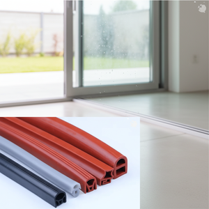 Adesivo autoadesivo per porta in vetro antivento per porta interna esterna con fessura di isolamento acustico striscia antipolvere per trattenere l'acqua - Product Image 1