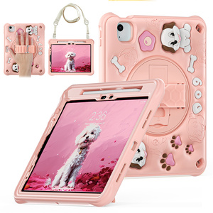 2024 personnalisé mignon enfants dessin animé étui en silicone pour 10.2 <span class=keywords><strong>Ipad</strong></span> 9th 8th 7th génération étui avec bandoulière <span class=keywords><strong>2021</strong></span> 2020 - Product Image 5
