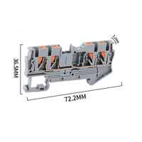 Bloc de bornes sur rail DIN PT2.5-QUATTRO 2 entrées 2 sorties, connecteur à ressort enfichable 800V 24A 0.2-2.5mm²