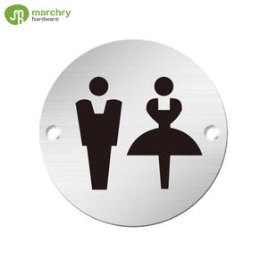 Placa de señal de puerta de baño de acero inoxidable personalizada al por mayor - Product Image 3