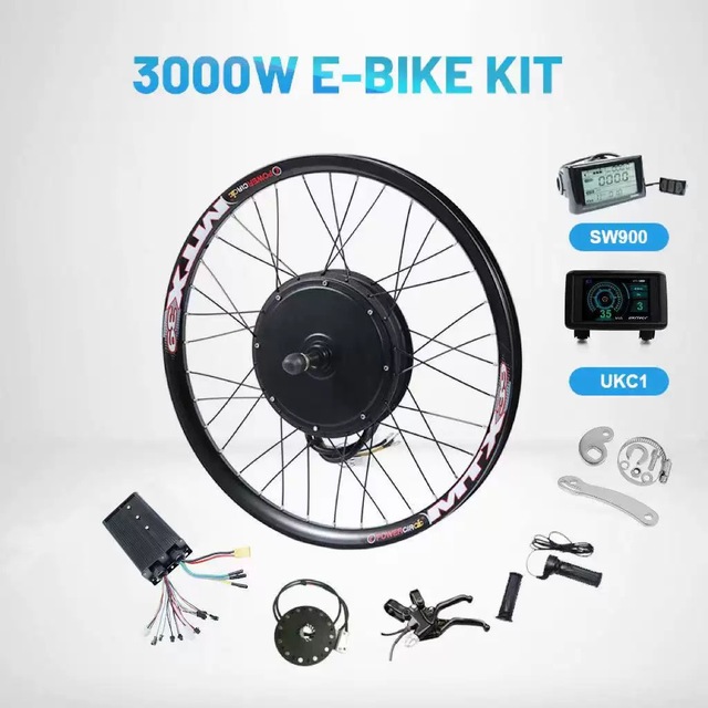20" MTX Wheel 72V 3000W Brushless Non-gear Electric Bike Hub Motor Kit 40A Dual Hall Sine Wave Controller Lithium Battery LCD
