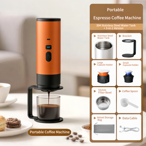 Machine à café portable 3-en-1 Kingze OEM, version améliorée, pression de 15 bars, machine à expresso à capsules électrique pour les voyages en voiture - Product Image 3