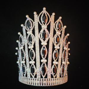 Light <strong>Blue</strong> Crystal Rhinestone Queen Crown Pageant Crown <strong>Tiara</strong> - Product Image 3