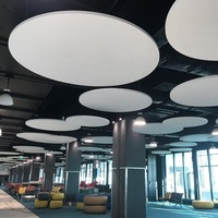 Paneles de nube insonorizados de fibra de vidrio, diseño hexagonal de techo falso acústico para estudio musical