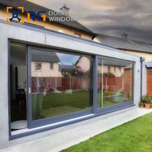 أبواب منزلقة مزججة مزدوجة مقاومة للصدمات مقاومة للصوت عصرية من الألومنيوم للمدخل الخارجي - Product Image 1