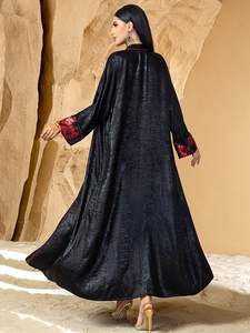 Emirat <span class=keywords><strong>Arabe</strong></span> Moyen-Orient Classique 2 Pièces Ensemble Robe Maxi Diamants Faits à la Main - Product Image 6