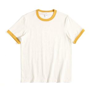 T-<span class=keywords><strong>shirt</strong></span> bicolore à coutures personnalisées Design Sense T-<span class=keywords><strong>shirt</strong></span> court à manches courtes de haute qualité 100% coton côtelé de couleur contrastée - Product Image 5