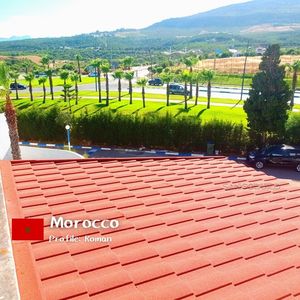 Tegole Metalliche Prezzo Tunisia Marocco Lastre per Tetti Termoplastiche <span class=keywords><strong>Case</strong></span> Prefabbricate Dimensioni 1340mm * 420mm Tegole in Acciaio Rivestite in <span class=keywords><strong>Pietra</strong></span> - Product Image 4