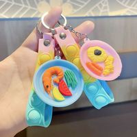 Porte-clés 3D double face créatif en forme de mini-sushi, accessoires adorables pour sac, porte-clés 3D personnalisé, cadeaux d'anniversaire
