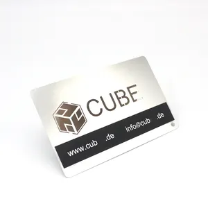 High Standard Exhibition Used Customized Logo and Name Stainless Steel Business Card Metal Calling Cards for Staff