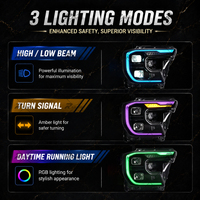 Phares LED RGB pour Ford Ranger T9, Contrôle par application mobile, Paire gauche et droite, Plug and Play, Ensemble de phares avant de voiture