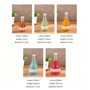 Verre à shot de 100 ml (3,5 oz) en verre transparent gaufré effet vague d'eau, bouteille pour jus pressé à froid avec <span class=keywords><strong>bouchon</strong></span> à vis en aluminium - Product Image 5