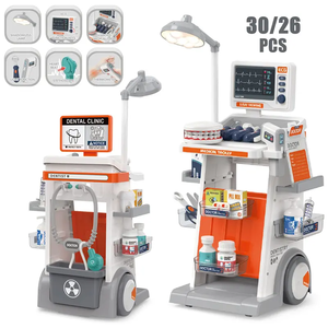 Ensemble de jouets de jeu de rôle médecin infirmière en plastique pour enfants comprenant des outils médicaux et des chariots à main avec idée cadeau dents - Product Image 2
