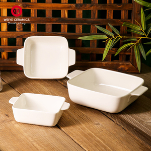 WEIYE Bandeja <span class=keywords><strong>para</strong></span> <span class=keywords><strong>Hornear</strong></span> Rectangular de Cerámica, Resistente a Altas Temperaturas, de Porcelana Blanca, <span class=keywords><strong>para</strong></span> Restaurantes y Cocinas - Product Image 1