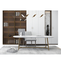 Bibliothèque d'angle en bois blanc, nouveau modèle moderne, avec bureau d'ordinateur, placards de chambre à coucher et support tv