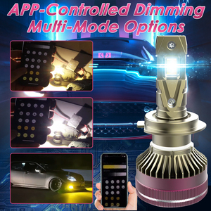 Sunshiny K13 ứng dụng-điều khiển Mờ/đa-chế độ tùy chọn Led Đèn Pha bóng đèn 6000K 3000K Xe Chùm cao Led Đèn Pha H1 H4 H7 H11 - Product Image 2